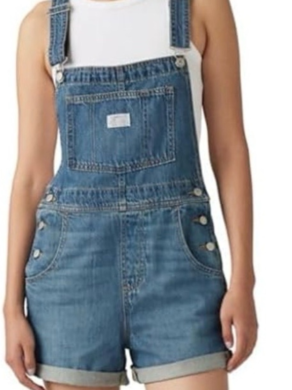 Levi's Light Blue Denim Short Overalls